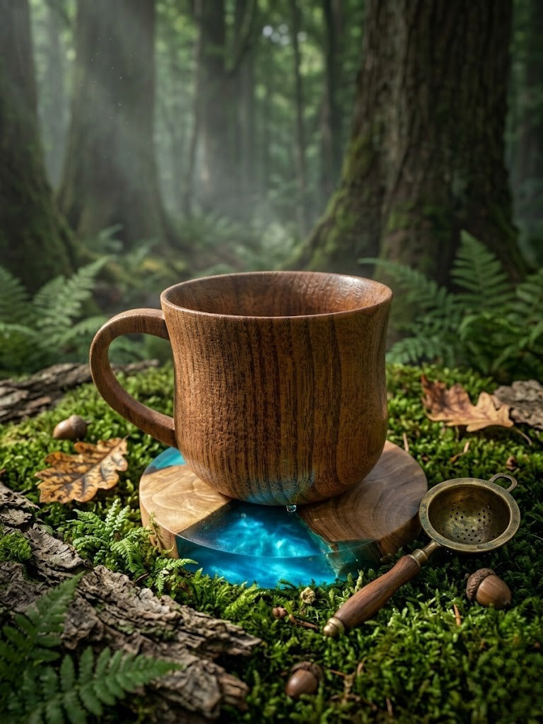 Дерев’яна чашка з підставкою Dimwood
