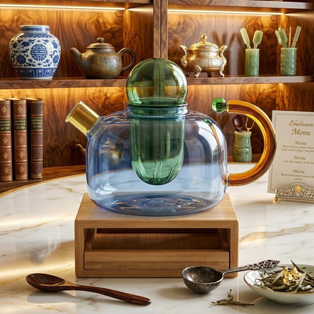 Стильний термостійкий скляний чайник Dimwood