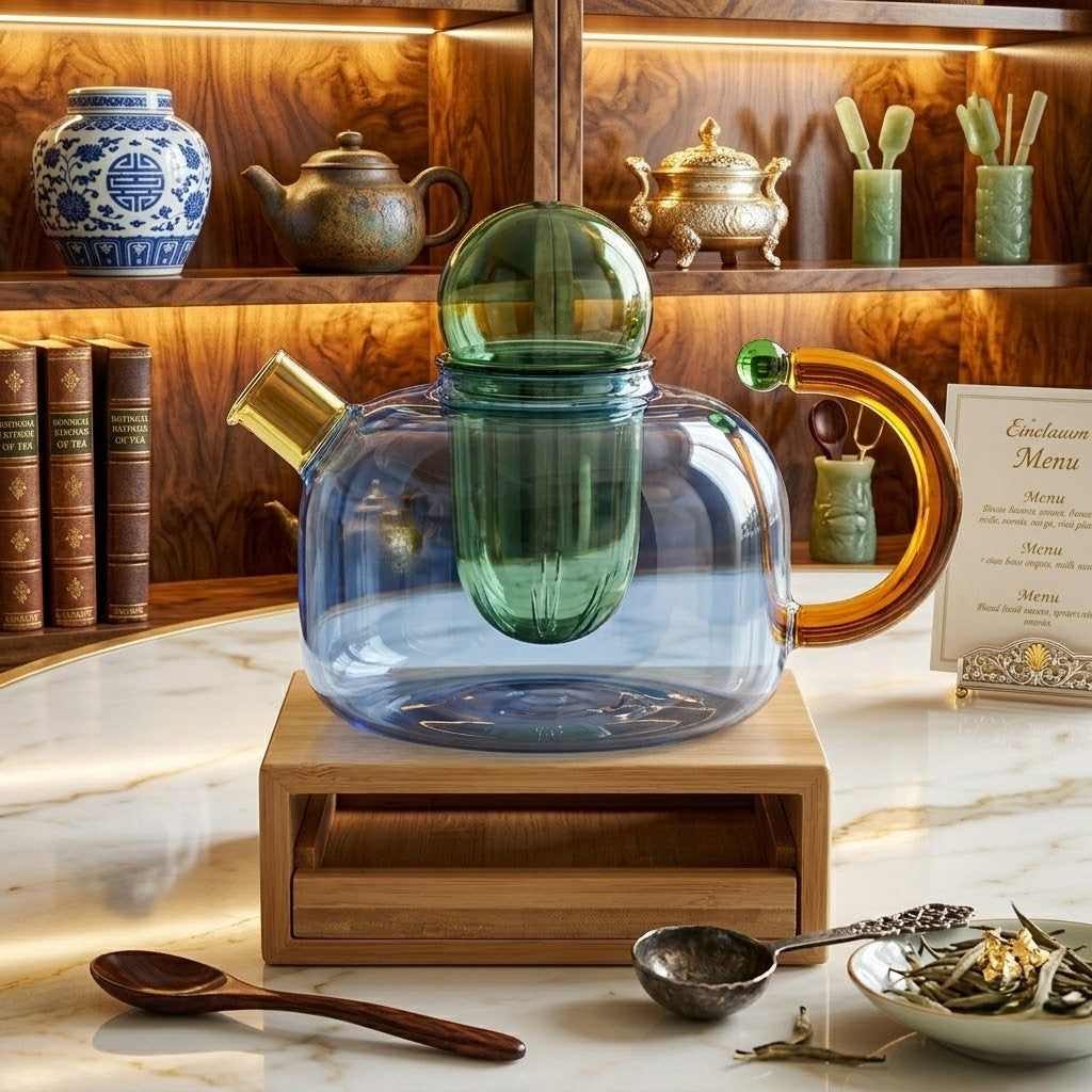 Стильний термостійкий скляний чайник Dimwood